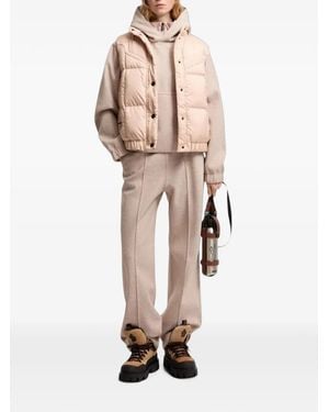 Moncler Drawstring Pintuck-Detail Track Pants - Natural