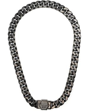 Philipp Plein Hexagon Chain Necklace - Black