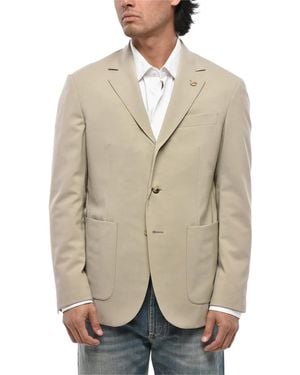 Corneliani Circle Pin-Detail Blazer - Natural