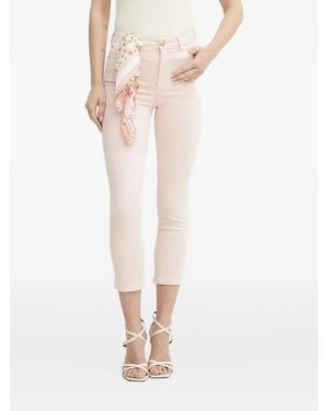 Guess Logo-Detail Five-Pocket Denim Jeans - White