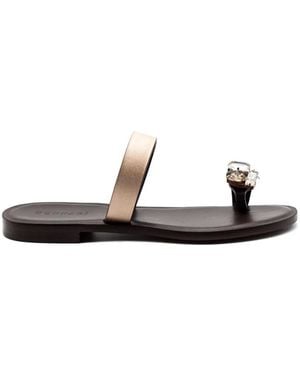 DONNARì Crystal-Embellished Mules - White