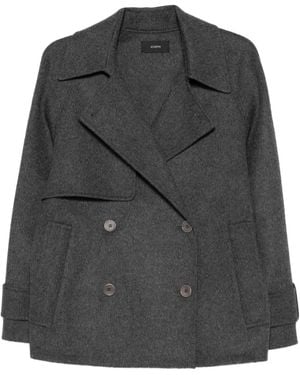 JOSEPH Double-Breasted Coat - Black