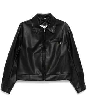 TEAM WANG design Choices Faux Leather Jacket - Black