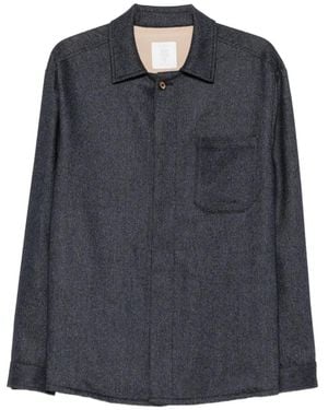 Eleventy Chest-Pocket Shirt Jacket - Blue