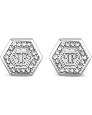 Philipp Plein Crystal Legacy Earrings - White