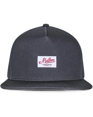 Malbon Golf Benchmark Logo-Patch Cotton Cap - Blue