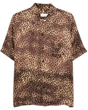 Ernest W. Baker Animal-Print Short-Sleeve Shirt - Brown