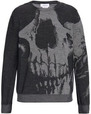 Alexander McQueen Skull-Intarsia Jumper - Grey