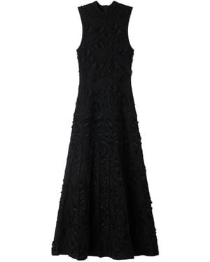 Sandro Gestricktes Midikleid Mit Figurativem Muster - Schwarz