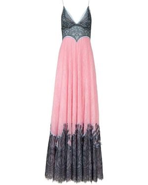 Costarellos Salila Chantilly Lace Gown - Pink