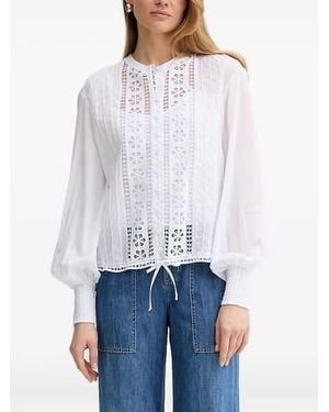 Charo Ruiz Broderie-Anglaise Balloon-Sleeve Top - White