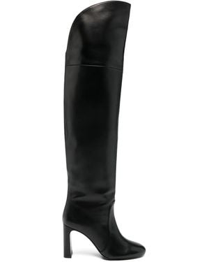 Stuart Weitzman Slouchy Leather Over-The-Knee Boots - Black