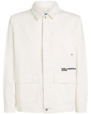KARL LAGERFELD Logo-Print Cotton Jacket - White
