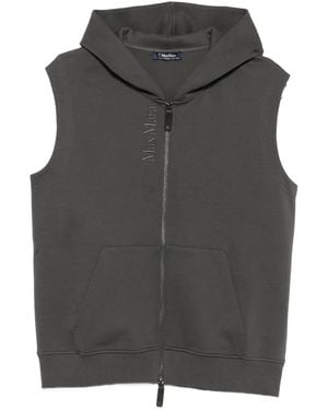 Max Mara Smmballo Sleeveless Zip-Fastening Hoodie - Grey