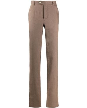 Billionaire Crest Embroidery Tailored Trousers - Brown