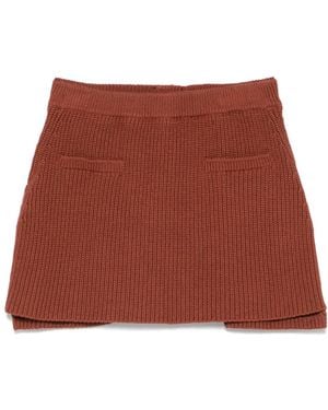 AYA MUSE Ribbed Mini Skirt - Red