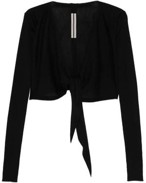 Rick Owens Cardigan À Fermeture Nouée - Noir