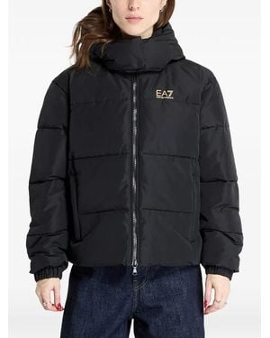 EA7 Padded Hooded Jacket - Black