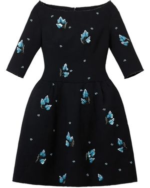 ShuShu/Tong Jurk Met Bloemenpatch - Zwart