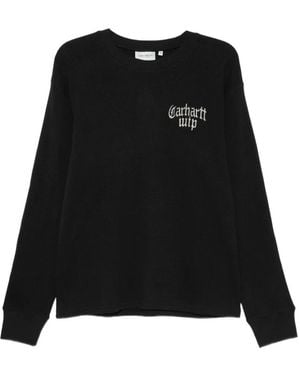 Carhartt T-Shirt En Maille Gaufrée À Logo Brodé - Noir
