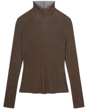 JNBY High-Neck Long-Sleeve Top - Brown