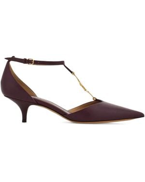 Ferragamo Traci 40 Leather Court Shoes - Brown