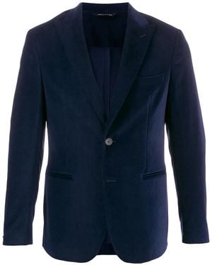 Tonello Slim Fit Velvet Blazer - Blue