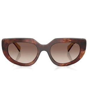 Prada Patterned Geometric Sunglasses - Brown