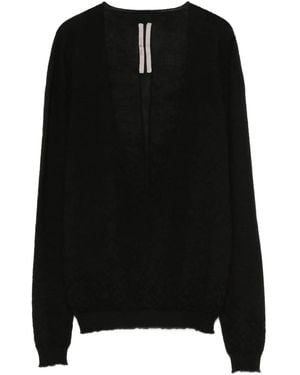 Rick Owens V-Neck Jumper - Black