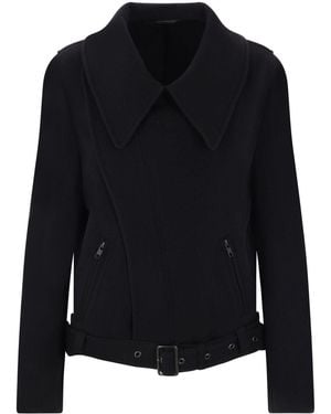 Y's Yohji Yamamoto Jack Met Geborstelde Afwerking - Zwart