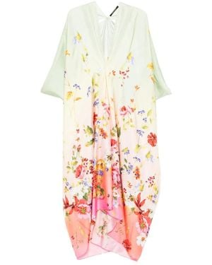Roberto Cavalli Silk Maxi Print Dress - White