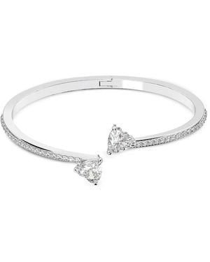 Swarovski Mesmera Heart-Motif Crystal-Embellished Bangle - White