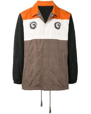 Undercover Colour-Block Logo-Print Jacket - Brown