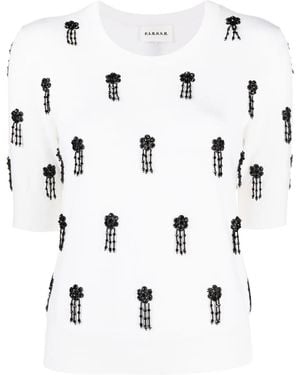 P.A.R.O.S.H. ビーズディテール Tシャツ - ホワイト