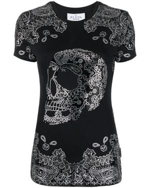Philipp Plein ラインストーン Tシャツ - ブラック