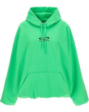 Vetements Logo-Print Hoodie - Green
