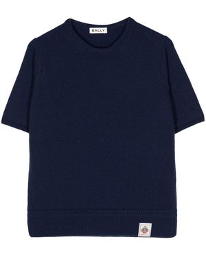 Bally Crew-Neck Wool Top - Blue