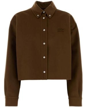 Miu Miu Camisa corta de manga larga - Marrón