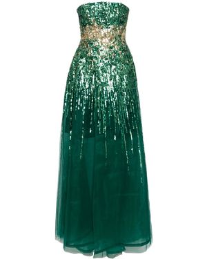 Saiid Kobeisy Embroidered Strapless Dress - Green