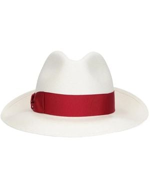 Borsalino Bow-Detail Sun Hat - White