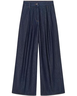 Dries Van Noten プリーツ ワイドジーンズ - ブルー