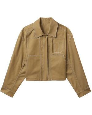 Juun.J Contrast-stitch Cropped Jacket - ナチュラル
