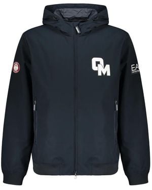 EA7 Logo-Patch Hooded Jacket - Blue