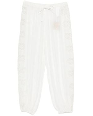 Sandro Aya Lace-Detail Trousers - White