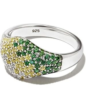 Tom Wood Gradient Crystal-Embellished Ring - Green