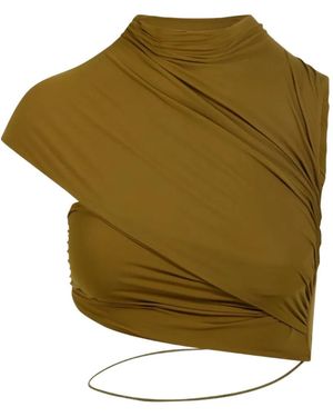Amazuìn Cutout Draped Top - Green