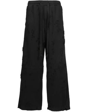Troubled Waters Distressed Track Trousers - Black