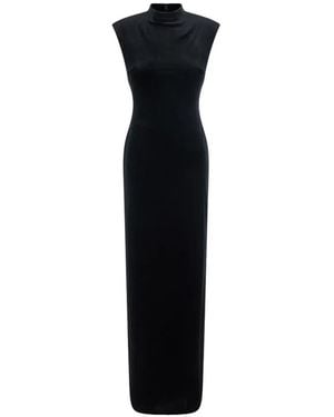 Ralph Lauren Velvet-Effect Cowl-Neck Maxi Dress - Black