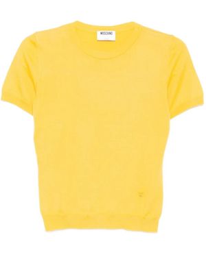 Moschino Logo-Plaque T-Shirt - Yellow
