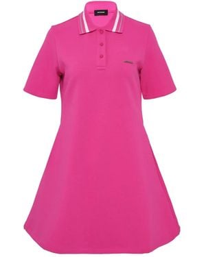 we11done Polo-Collar Mini Dress - Pink